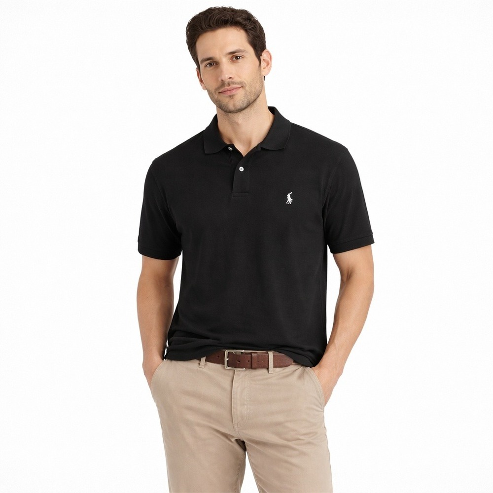 Polo Ralph Lauren XL Black Pima Soft Touch Cotton Short Sleeve Polo Classic Fit